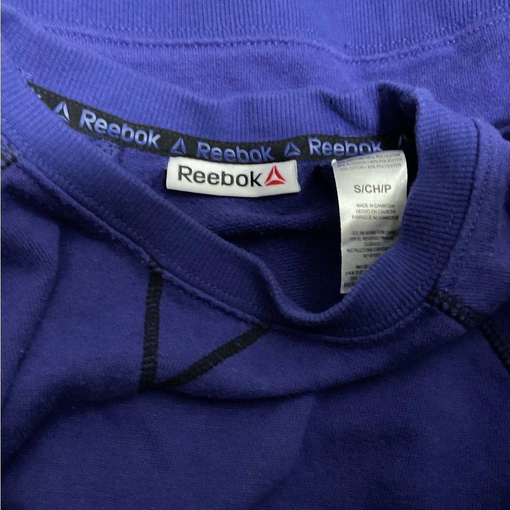 Reebok Womens Crewneck Sweater Sweatshirt Royal Blue Cotton Blend Gorpcore - Picture 5 of 5